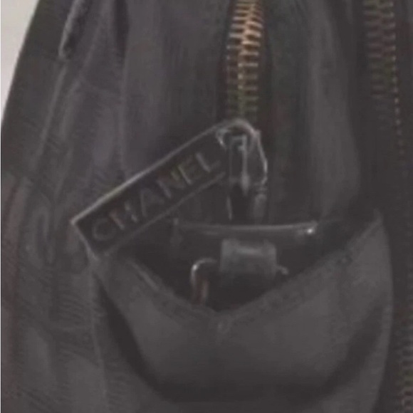 CHANEL Authentic  TravelLine 2Way Hand Bag Nylon Leather Black w/ COA - Picture 6 of 10